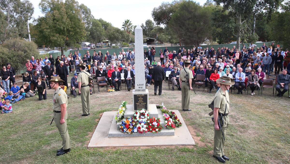 Anzac Day service in Huntly. Picture: Peter Weaving