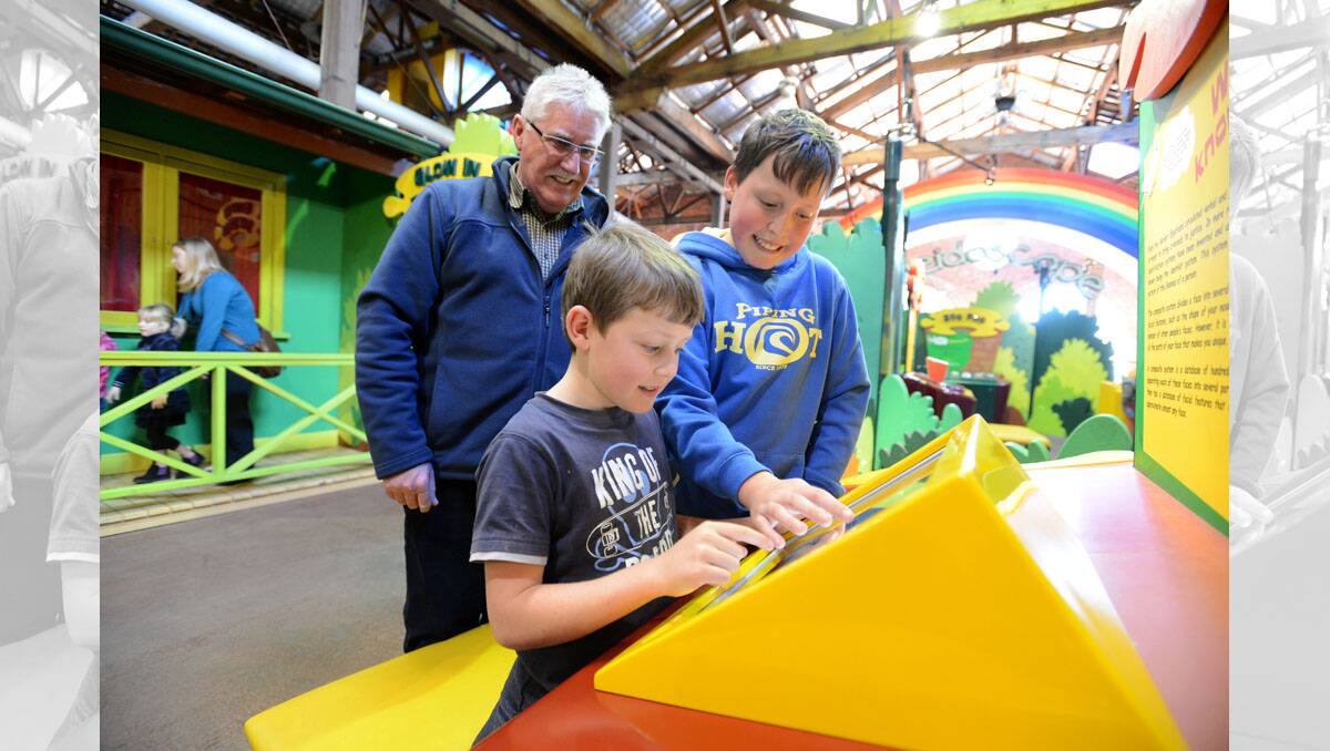 Bryan, Lochlainn  and Rory McCormick at the Bendigo Discovery Centre.  Picture: Jim Aldersey