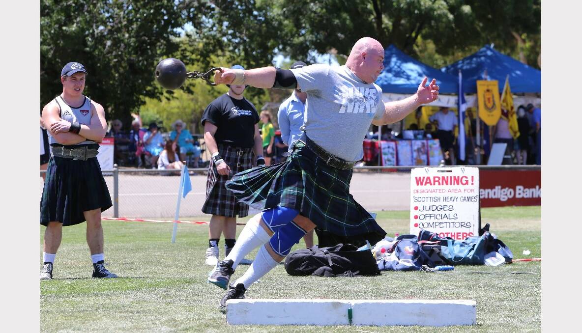 Maryborough Highland Gathering. Heavy games competitor Scott Martin. Picture: Peter Weaving