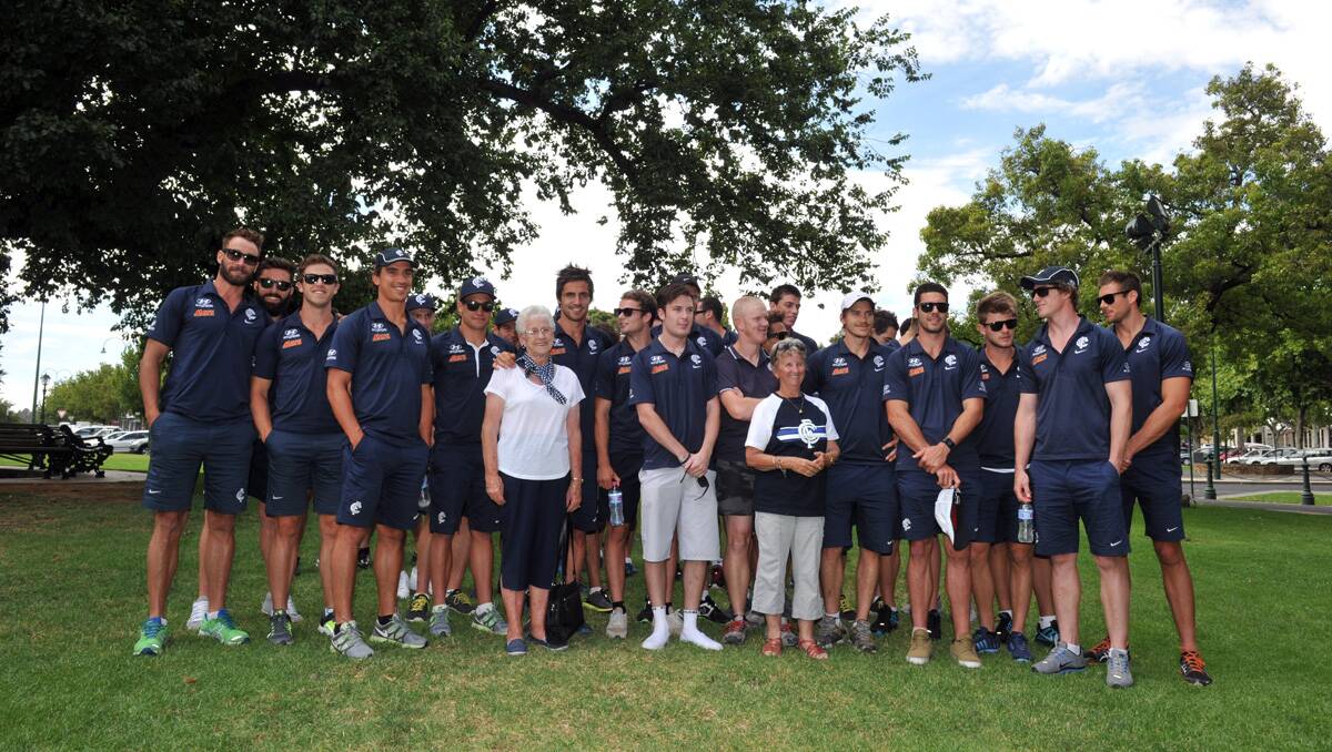 Carlton footballers are in Bendigo for a two-day community camp. Picture: Jim Aldersey