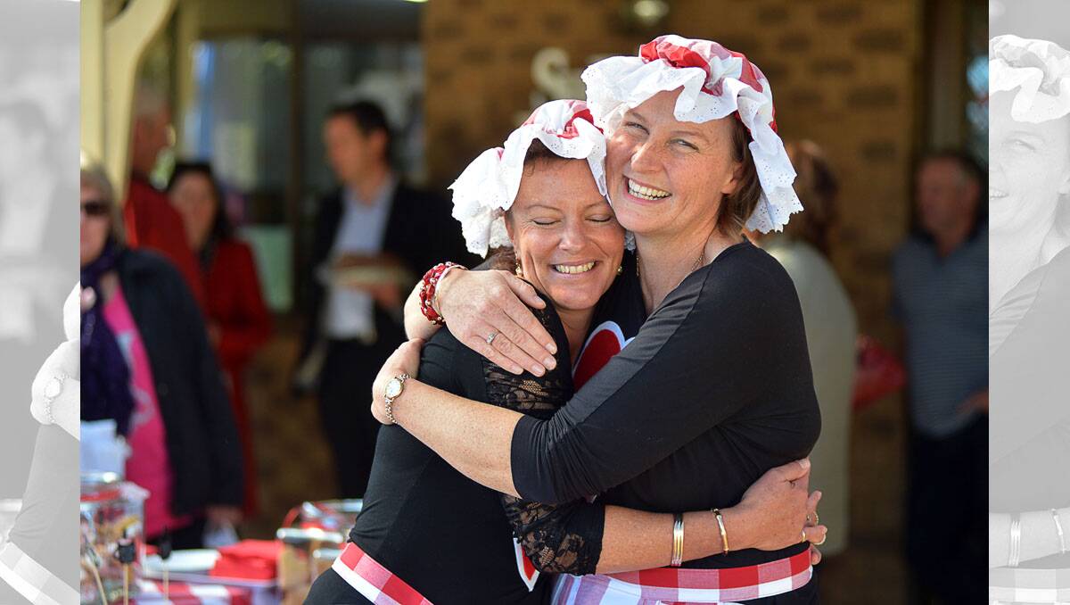 Biggest Morning Tea at Dingee. Robyn Falls and Wendy Twigg after another successful morning tea at the Fall's property. Picture: BRENDAN MCCARTHY