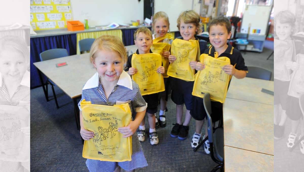 Golden Square Primary School prep students Peyton, Caleb, Karla, Johnny and Seth. Picture: Jodie Donnellan