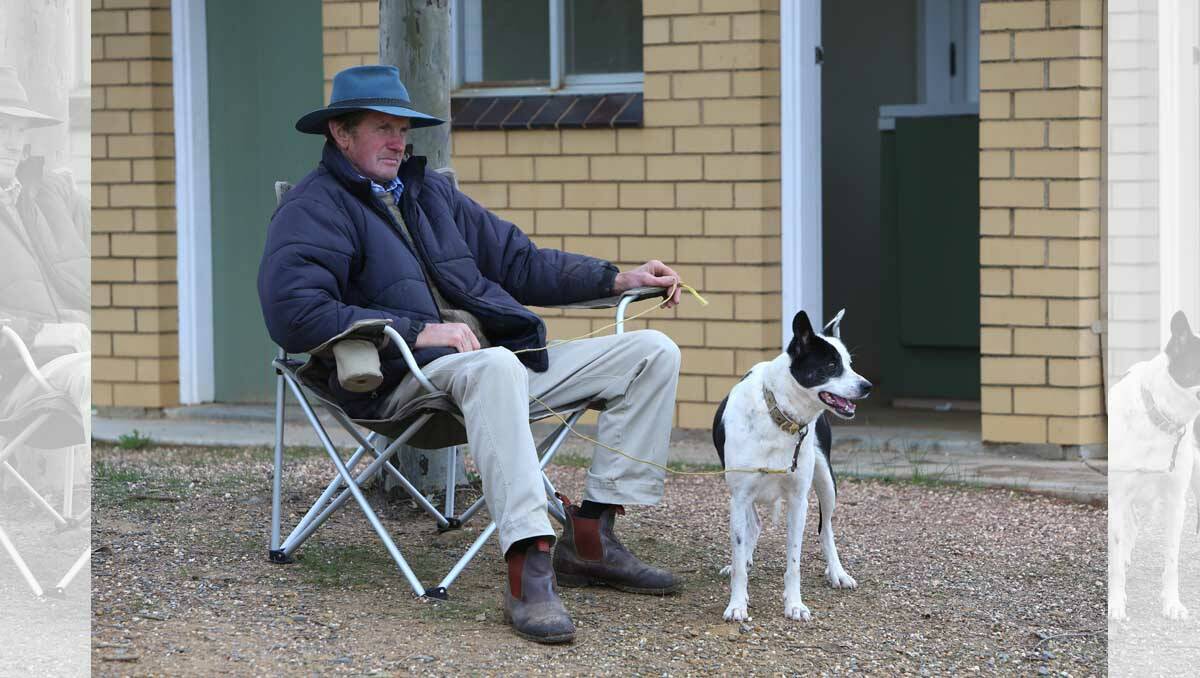 Barry McKenzie from Koraligh, New South Wales, with working dog Anna. Picture: Peter Weaving.