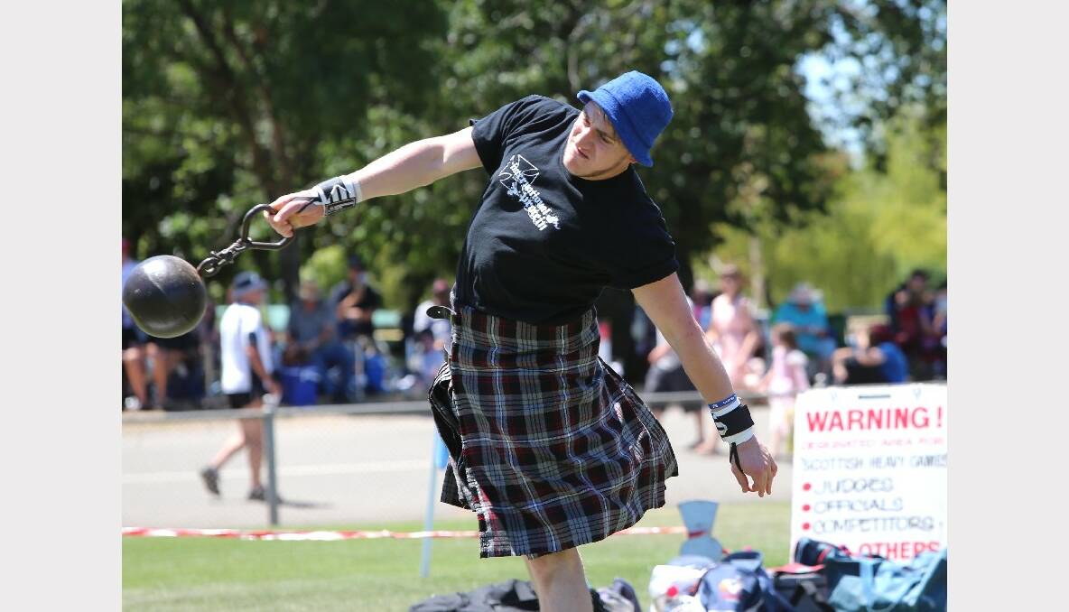 Maryborough Highland Gathering. Heavy games competitor Earl Murphy. Picture: Peter Weaving