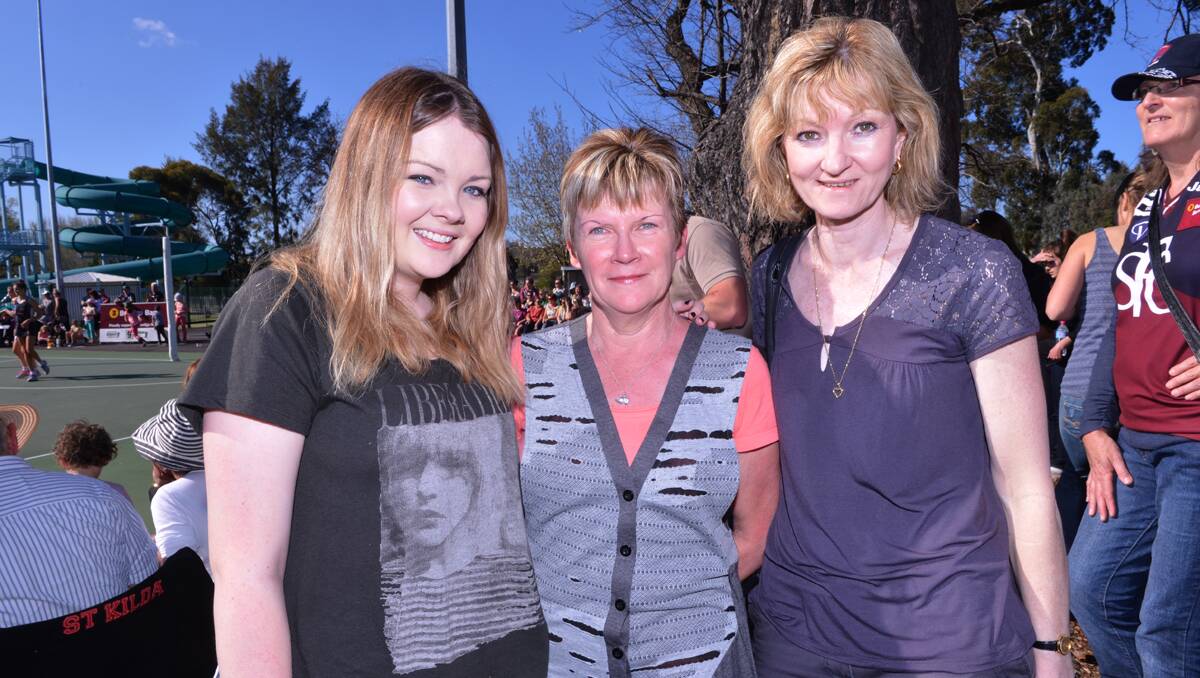 Faces at the BFNL grand final. Mariah Gilmore, Leeanne Millard and Sue Gilmore. Picture: Jodie Donnellan