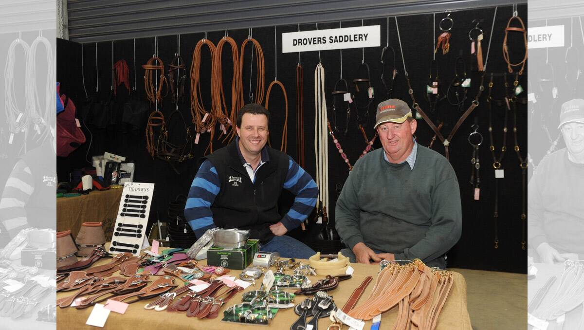 Michael Williams, owners of Drovers Saddlery (Echuca) and Alan Wilson.   Picture: Jodie Donnellan 