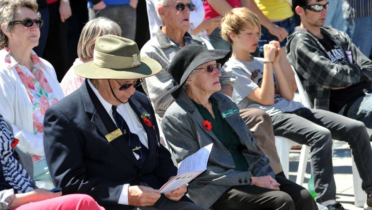 Remembrance Day ceremony in the Bendigo CBD. Picture: Julie Hough