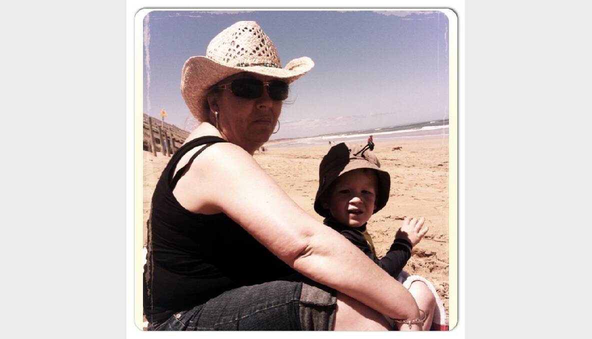 My gorgeous mum with our son Jakobi on our recent trip to the beach. Jakobi loves his nanny x. Picture: Jessica Mcmillan 