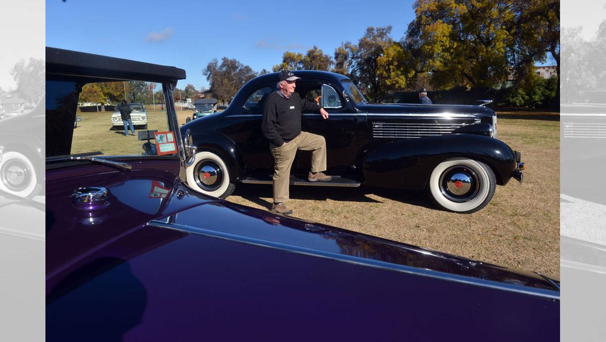 National Motoring Heritage Day at Castlemaine. Geoff Pollard with his 1937 Cadillac LaSalle coupe. Picture: BRENDAN MCCARTHY