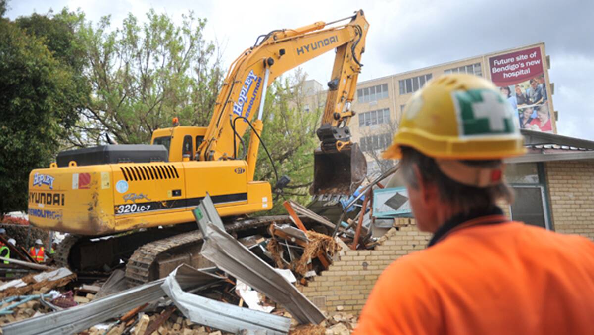 Demolition work at the site of the new Bendigo Hospital. Picture: FILE