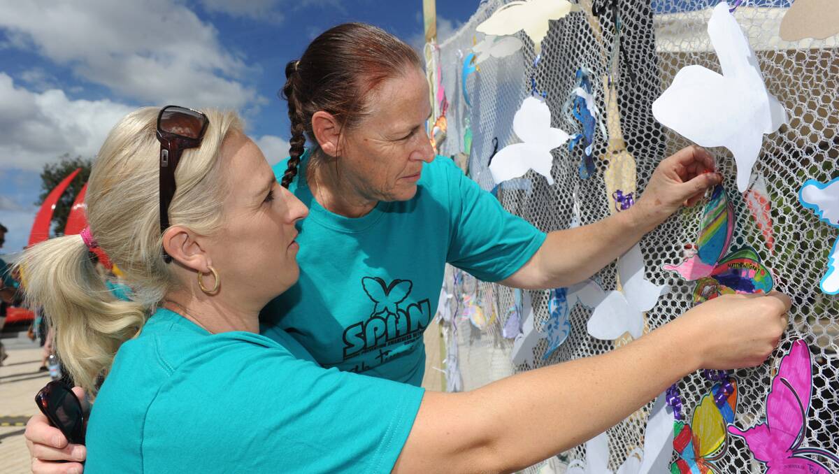 SPAN suicide awareness walk 2013. Kirsty D'Árcy and Colleen Gray. Picture: Julie Hough
