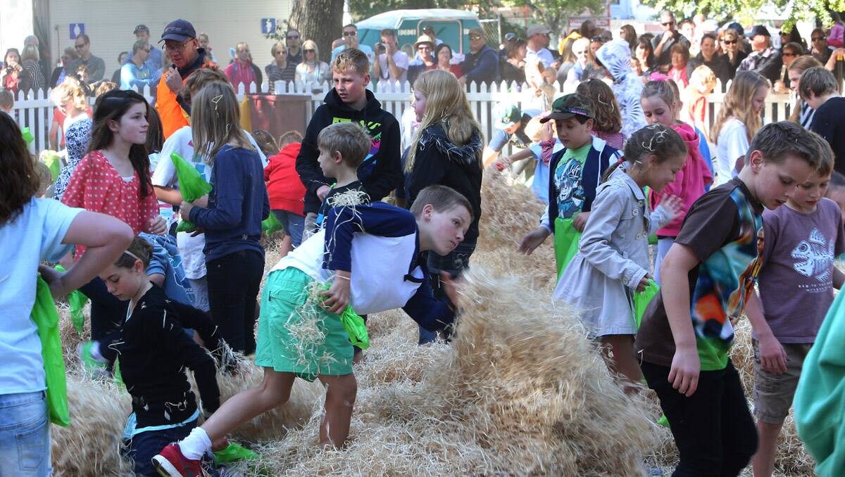 2013 Bendigo Easter Festival. Vision Australia Giant Easter Egg hunt. Picture: Peter Weaving