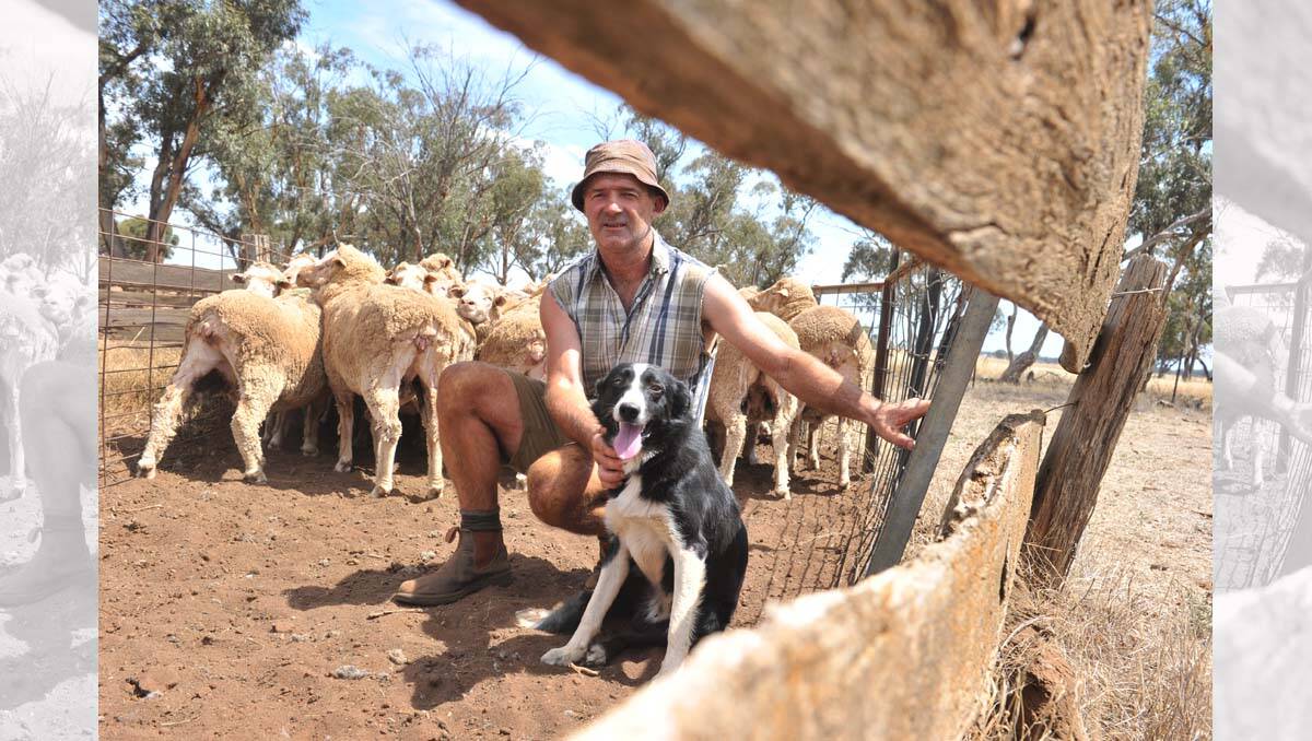 Farmer Mal Burge with his dog. Picture: Peter Weaving