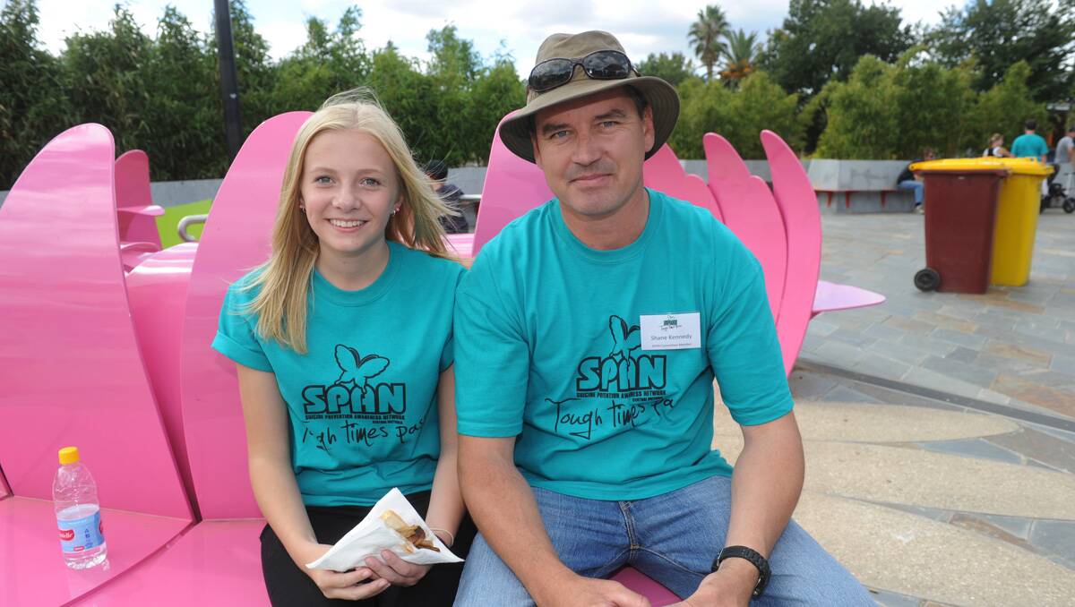 SPAN suicide awareness walk 2013. Gemmah Michell and Shane Kennedy. Picture: Julie Hough