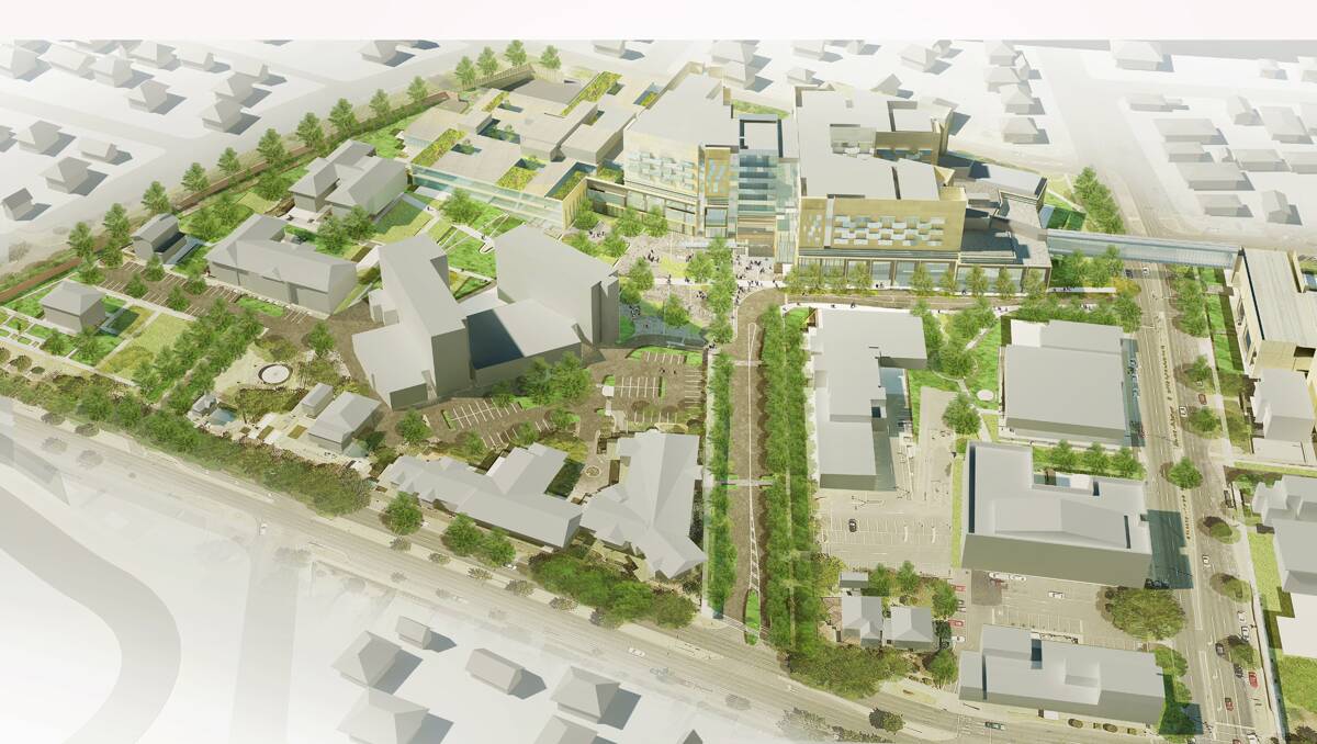 An artist impression of the new Bendigo Hospital. Aerial view. Picture: Supplied