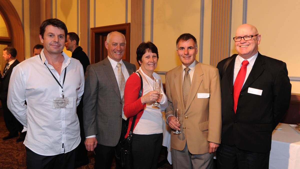 Michelsen Medal 2012. Tony Ryan, John Oliver, Carmel Reid, Garry Smith and Jim Reid. Picture: Peter Weaving