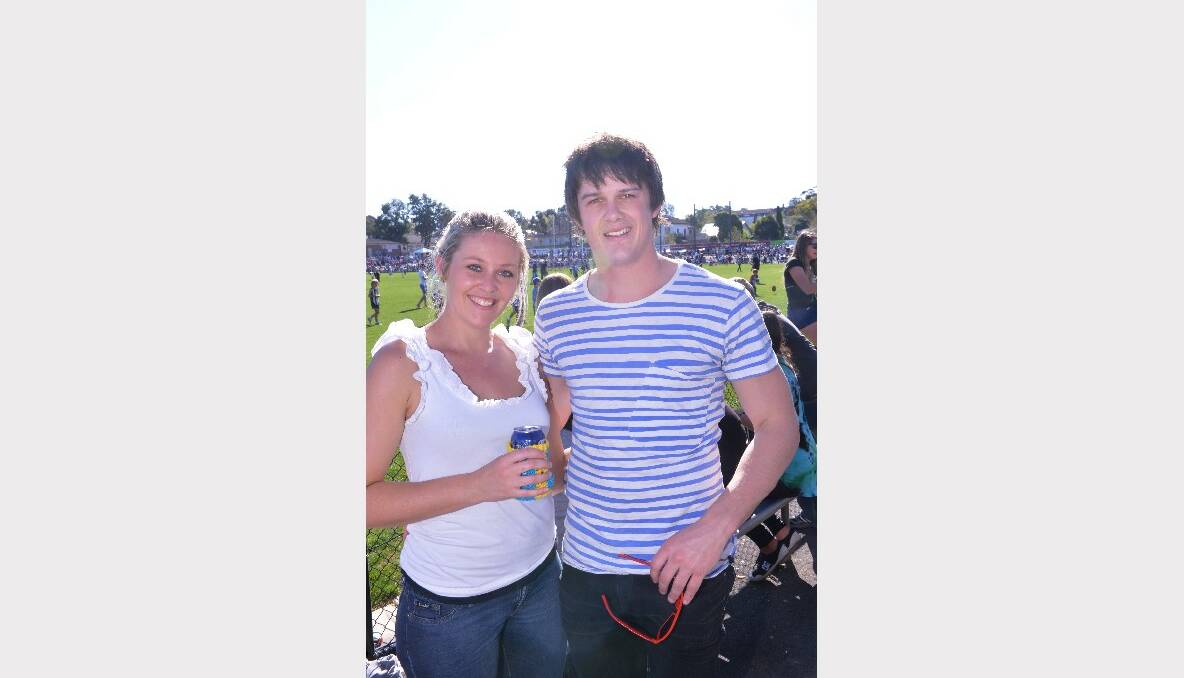 Faces at the BFNL grand final. Tegan and Callum Sharp. Picture: Jodie Donnellan