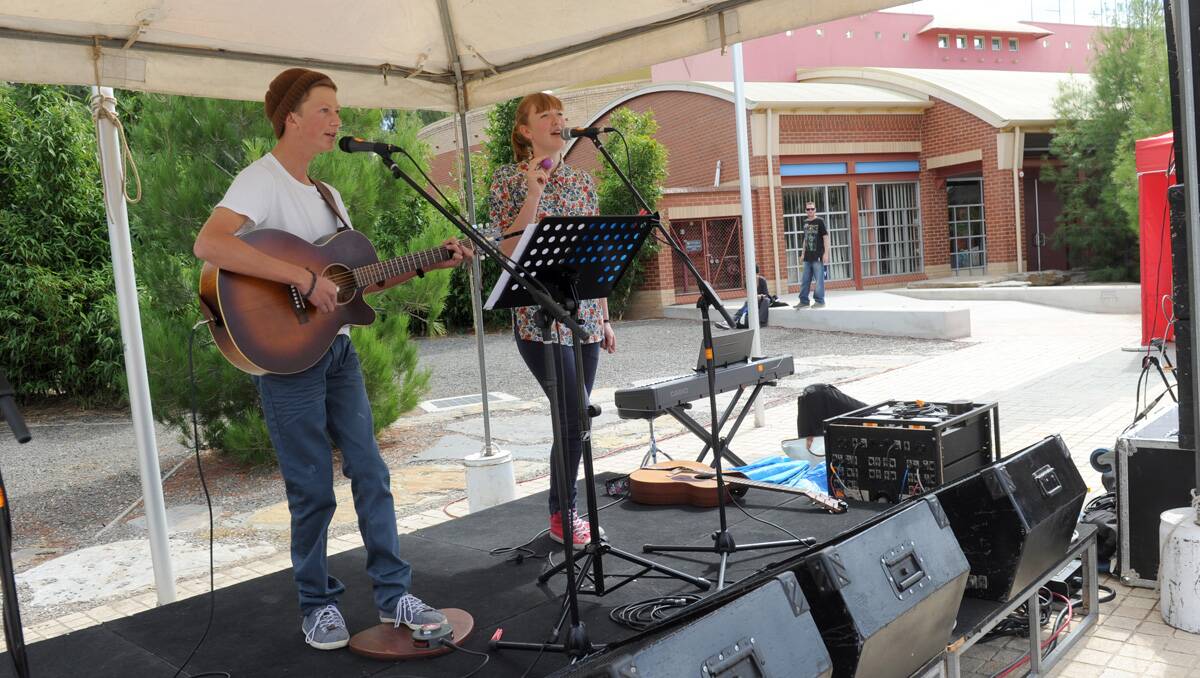 SPAN suicide awareness walk 2013. Pat and Cassie Ward entertain the crowd. Picture: Julie Hough