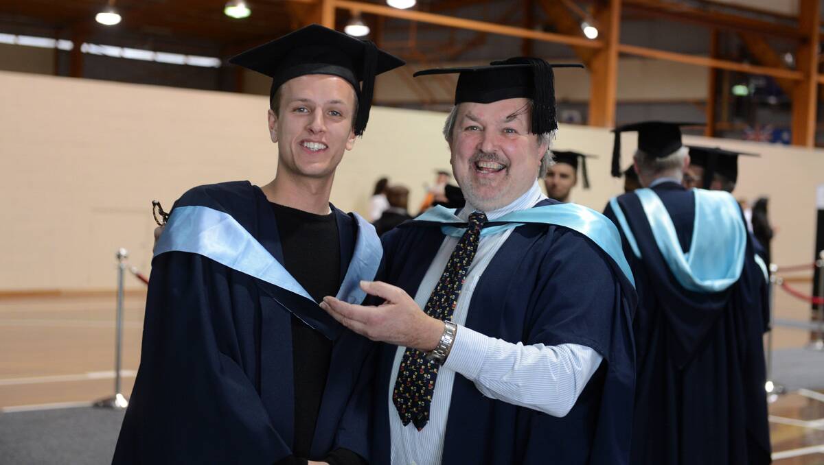La Trobe University Bendigo graduation. Julian Hocking and Geoff Hocking. Picture: Jim Aldersey