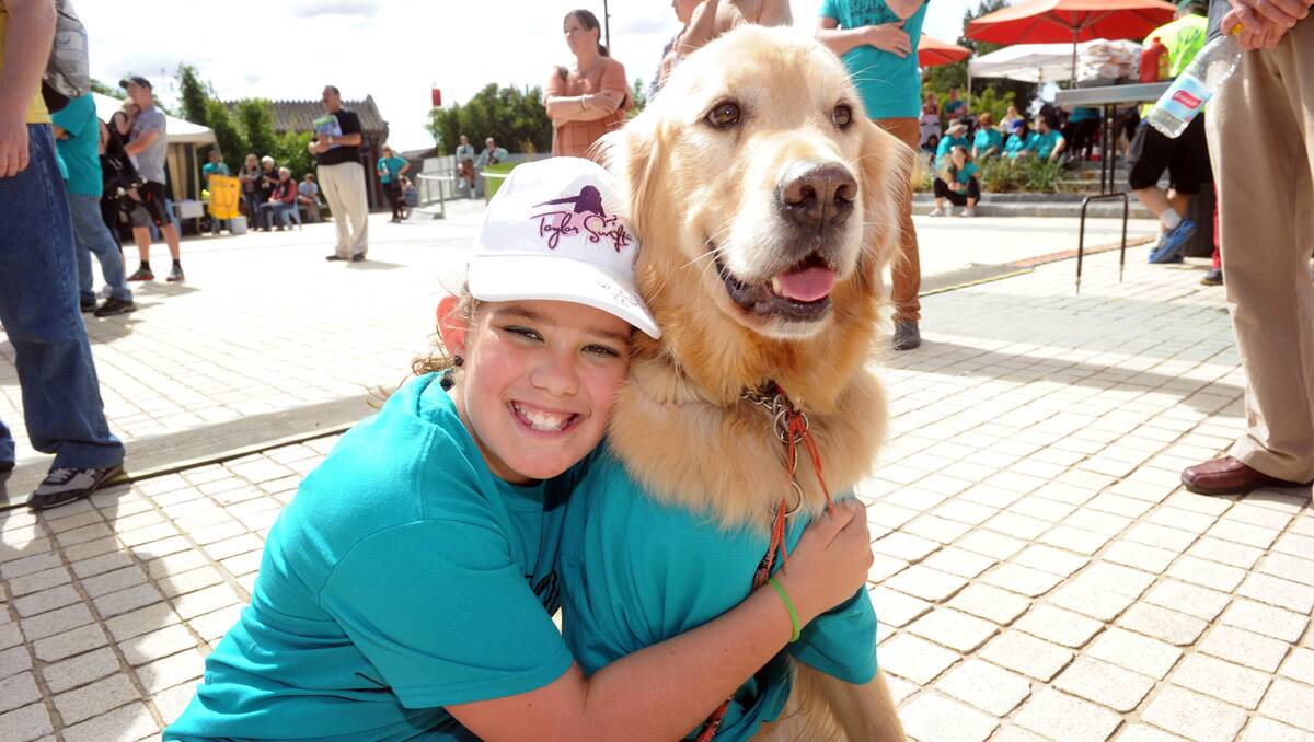 SPAN suicide awareness walk 2013. Tayah McGregor and her dog Jasper. Picture: Julie Hough