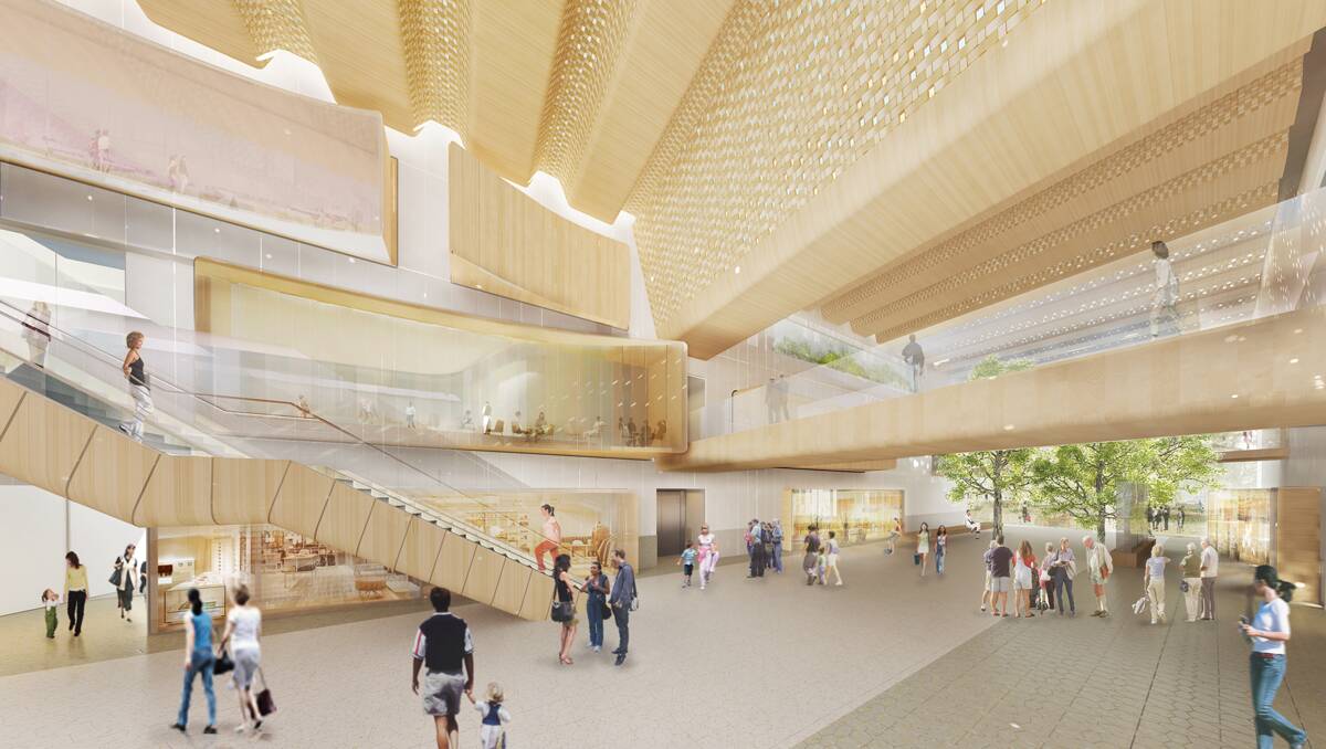 An artist impression of the new Bendigo Hospital. Internal street view. Picture: Supplied