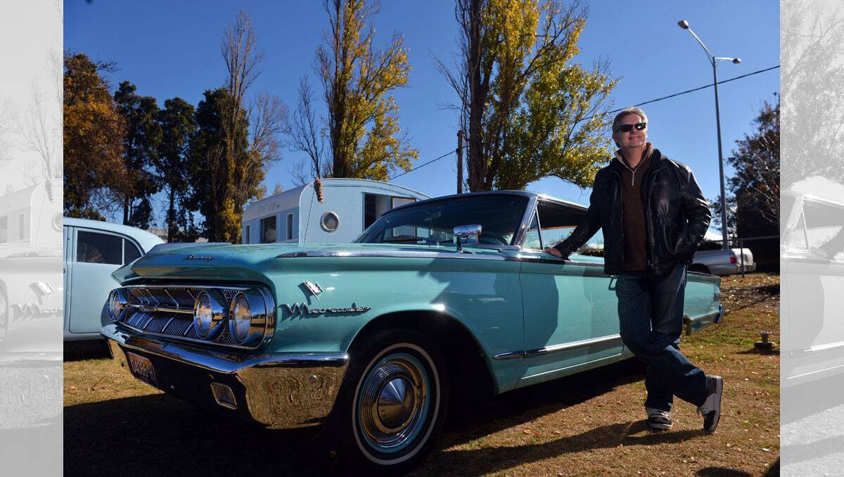 National Motoring Heritage Day at Castlemaine. Wayne Woodlock with his 1963 Ford Mercury. Picture: BRENDAN MCCARTHY.