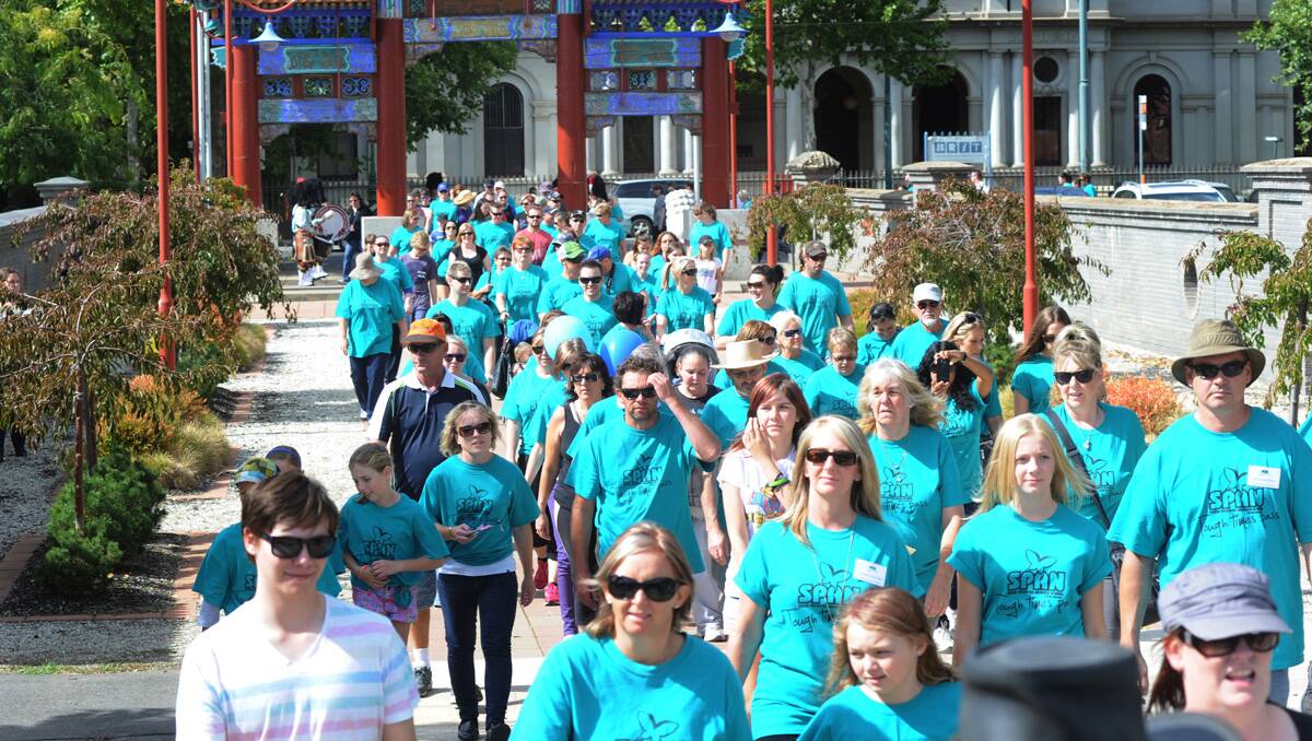 TIME TO TALK: Hundreds took part in the SPAN walk yesterday.  Picture: JULIE HOUGH