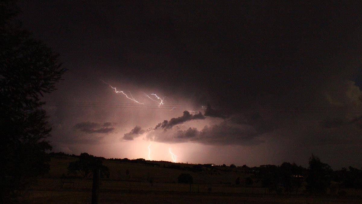 Lightning at Lockwood South. Picture: Brett Cleary