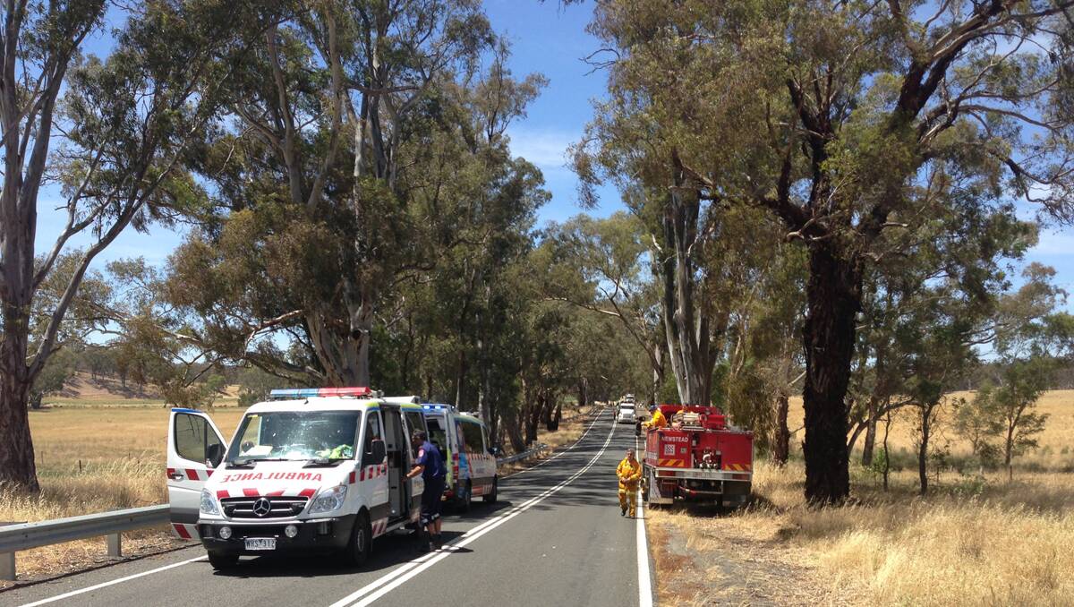 The scene on the Newstead-Daylesford Road. Picture: Jim Aldersey