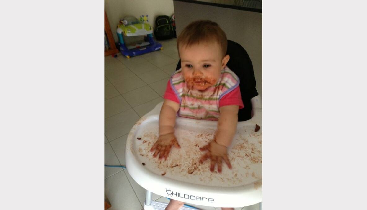 Skylah my gorgeous grand daughter enjoying her make-a-wish chocolate. Picture: Marg