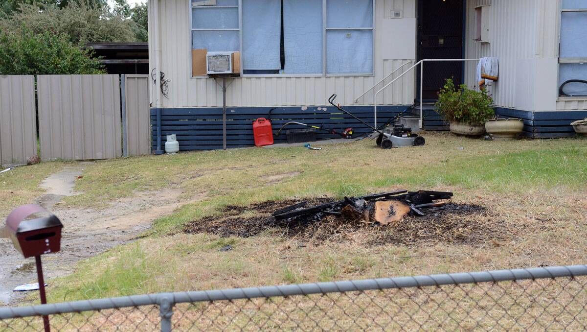 Remnants of a burn off in a North Bendigo front yard. Picture: Jim Aldersey
