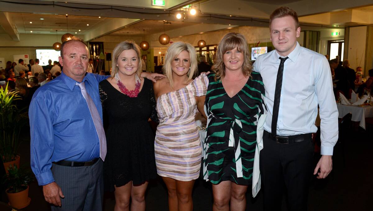 Darren, Tammy, Emily and Michelle Woosnam with Brad Smit. Emily won the apprentice of the year award. Picture: Jim Aldersey