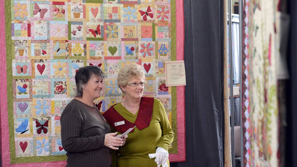 2013 Bendigo Easter Festival. A Parade of Quilts. Jenny Gaskell and Kaye Driscoll. Picture: Jim Aldersey