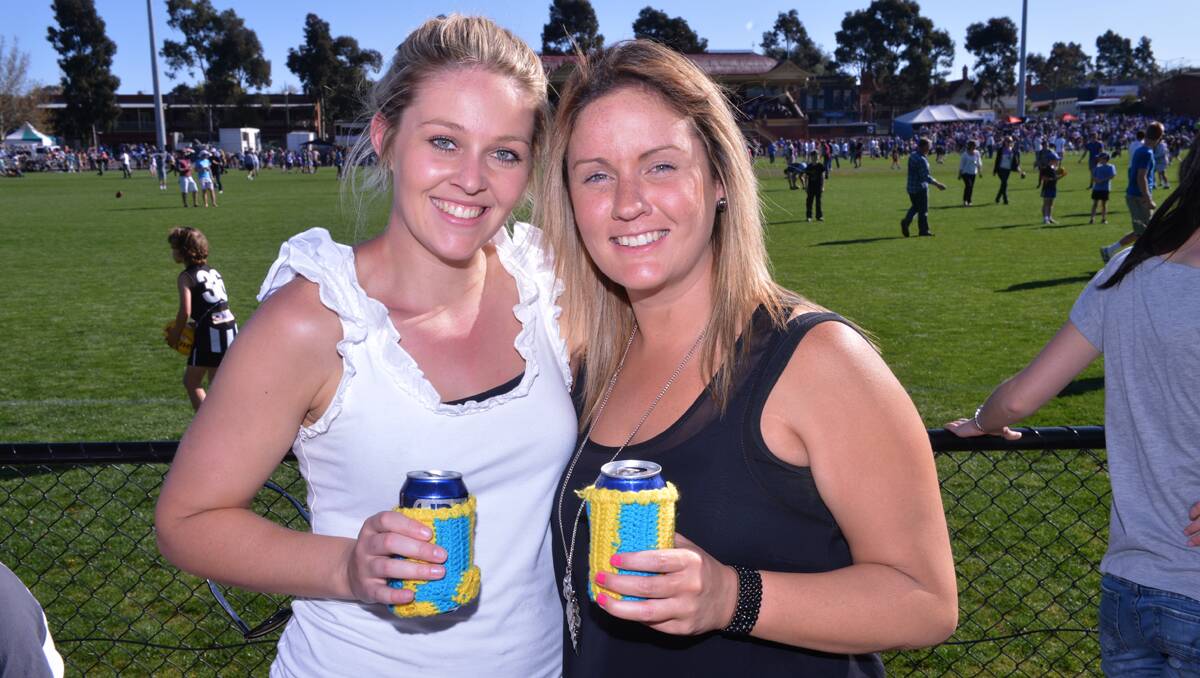 Faces at the BFNL grand final. Tegan Sharp and Lucy Hughes. Picture: Jodie Donnellan