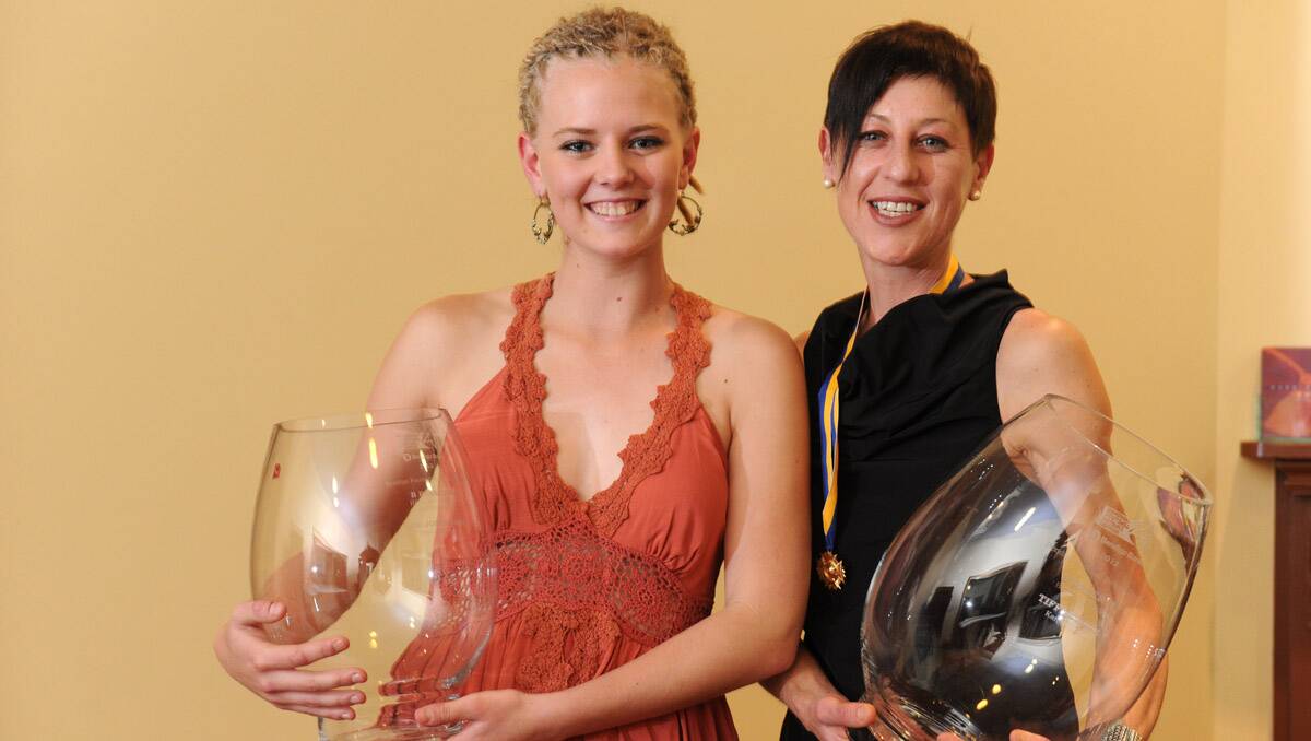 BFNL best and fairest awards 2012. Roey Johnstone and Tiffany Holt. Picture: Peter Weaving