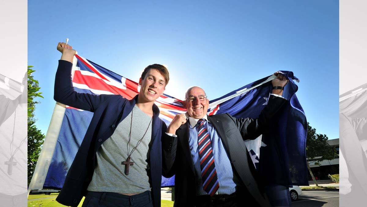 Bendigo Citizen of the Year Robert Cook and Young Citizen of the Year Patrick Clarke. Picture: Jim Aldersey