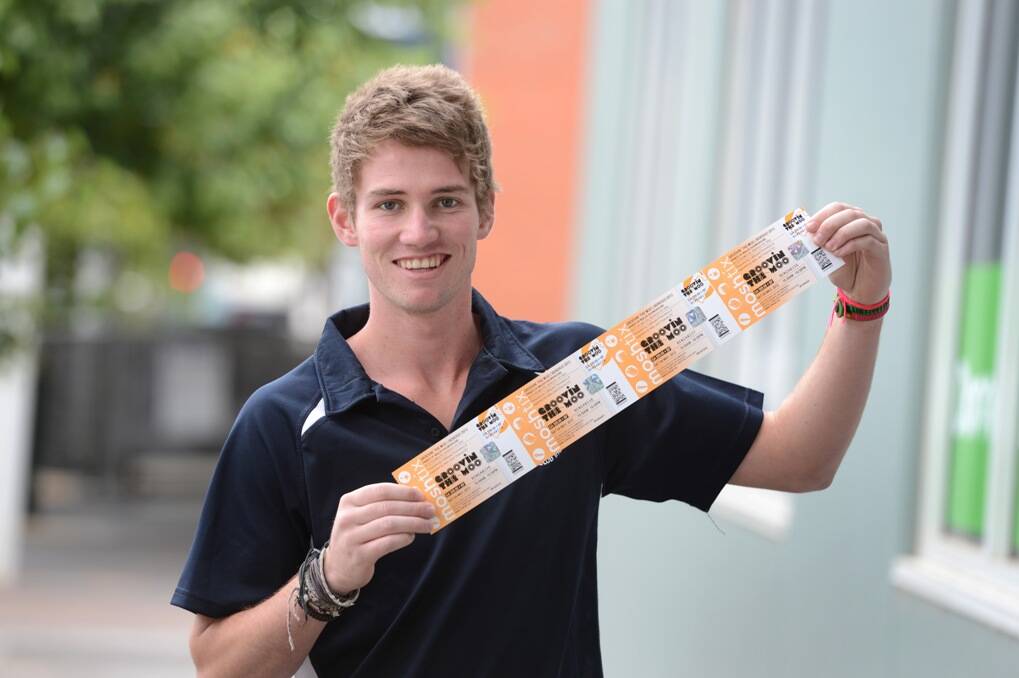 lucky: Joe Hartney bought the last four physical tickets to the 2013 Bendigo leg of Groovin’ the Moo yesterday. Picture: Jim Aldersey