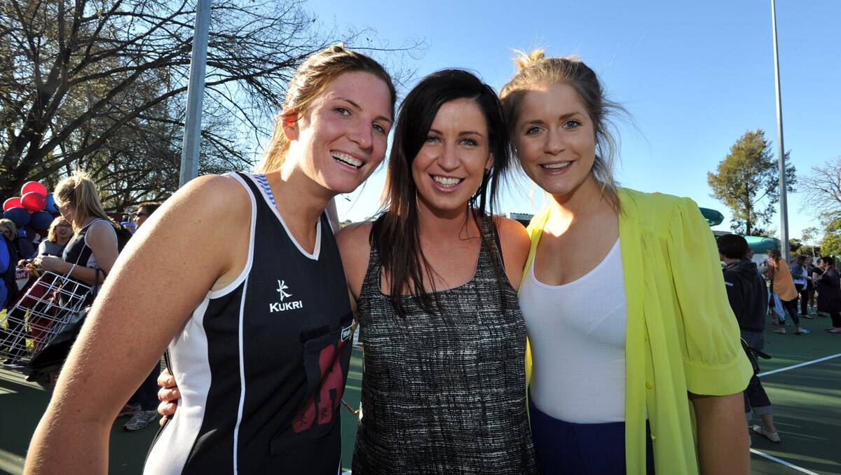 BFNL grand final. Lucy Spalding, Ashley Gilmore and Laura Connaughton. Picture: Julie Hough
