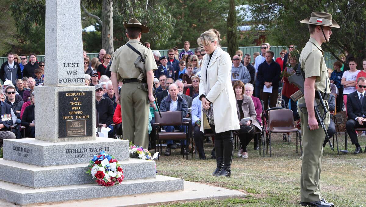 Anzac Day service in Huntly. Picture: Peter Weaving