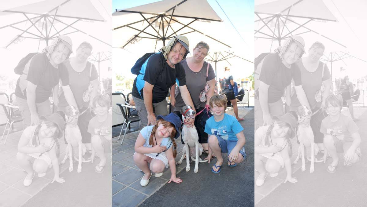 David and Aileen Wood with kids Josh and Emily and dog Molly at the Bridgewater festival. Picture: Julie Hough