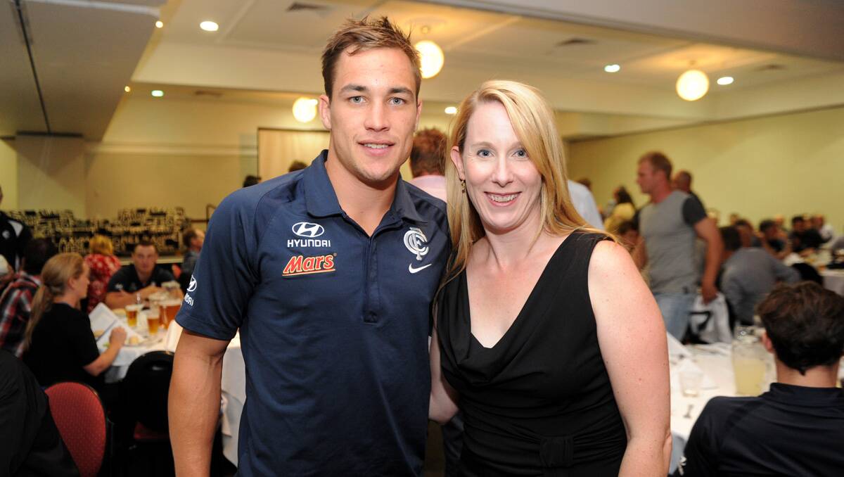 Carlton Dinner with the Stars at the All Seasons Resort. David Ellard with Sheree Yates. Picture: Jodie Donnellan