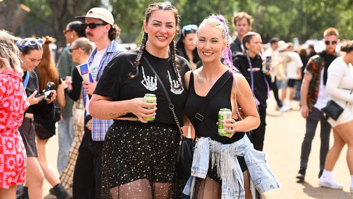 Best friends Kayla and Kayla took to Pinterest for festival fashion inspiration. Picture by Adam Trafford