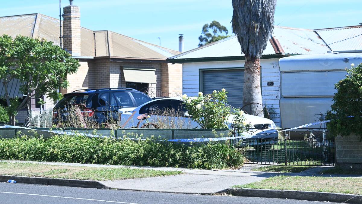 The Morgan Street property where two bodies were found on Friday night. Picture by Kate Healy