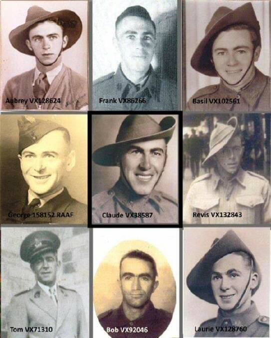 All nine Brown brothers who served overseas. Picture: SUPPLIED