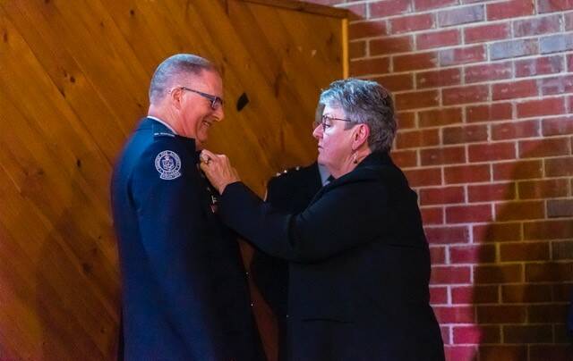 Malmsbury Fire Brigade brigade member Tony Stephens was presented with the honour at the annual awards night in December, where CFA Board Member Beth Davidson presented him with his medal. 