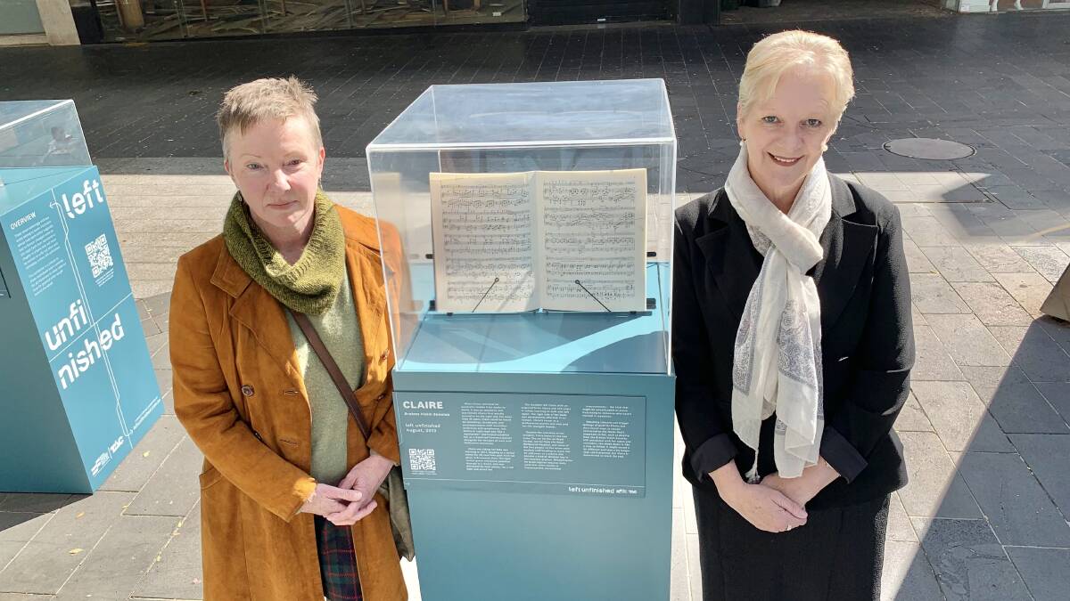 UNITE: Bendigo woman Claire Cooper and Bendigo West MP Maree Edwards united together on Wednesday to launch the Transport Accident Commission's Left Unfinished exhibition. Picture: ALLANAH SCIBERRAS