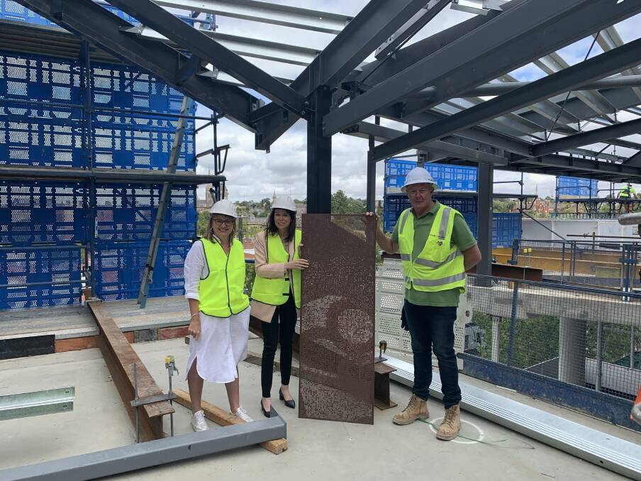 Bendigo East MP Jacinta Allan and Attorney-General Jaclyn Symes visited the project site on Friday to inspect progress. Picture: SUPPLIED