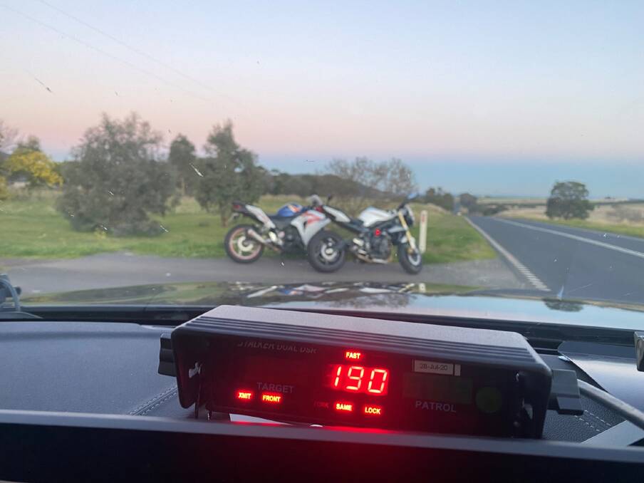 CAUGHT: Two men who were caught speeding have had their motorcycles impounded. Picture: Eyewatch - Macedon Ranges Police Service Area