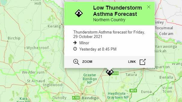 Severe weather and thunderstorm asthma warning