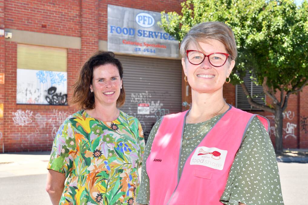 SUPPORT: Bendigo Foodshare manager Bridget Bentley and Annie Constable. This is a file picture. Picture: NONI HYETT